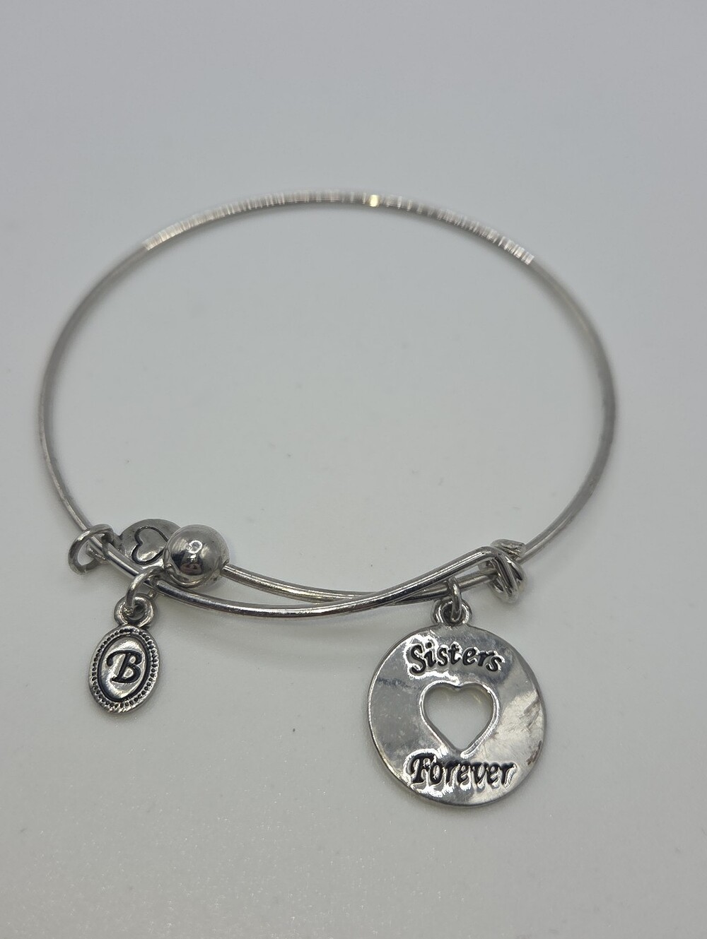 Retired Brighton Silver Plate Sisters ForeverDangle Charm Bracelet 8” Adj.